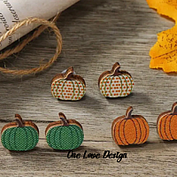 3 Pack Mini Pumpkin Wooden Earrings