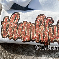 Faux Glitter Thanksgiving Sublimation Tee