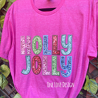 Glittery Holly Jolly Vinyl Tee