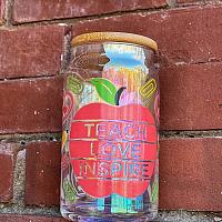 Teach Love Inspire Glass Cup