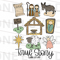 True Story Nativity Front & Back Vinyl Tee