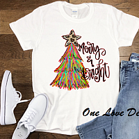 Merry and Bright Tree Sublimation Tee